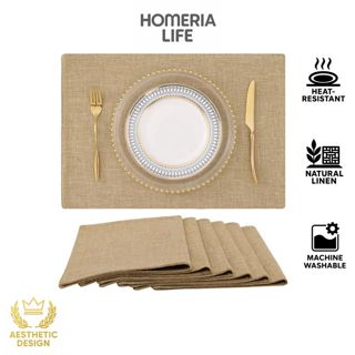 แผ่นรองจานผ้าสำหรับโต๊ะอาหาร ทนความร้อน ซักเครื่องได้ แบบผ้า…