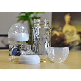 Avent Natural Glass bottle 8oz/240ml พร้อมจุกนม Teat 1m+