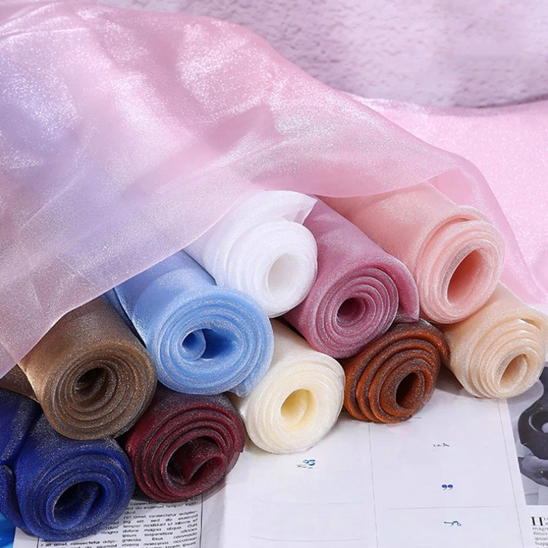 ผ้าGlitter Organza ขนาด100x140ซม.สำหรับDIYและตกแต่งงานแต่งงาน