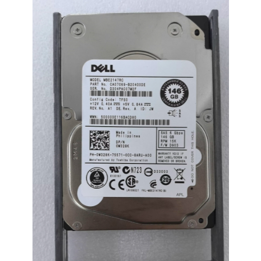 สําหรับ Dell 146G 15K SAS 2.5 นิ้ว 0W328K 61XPF 6DFD8 X162K ฮาร์ดไดรฟ์