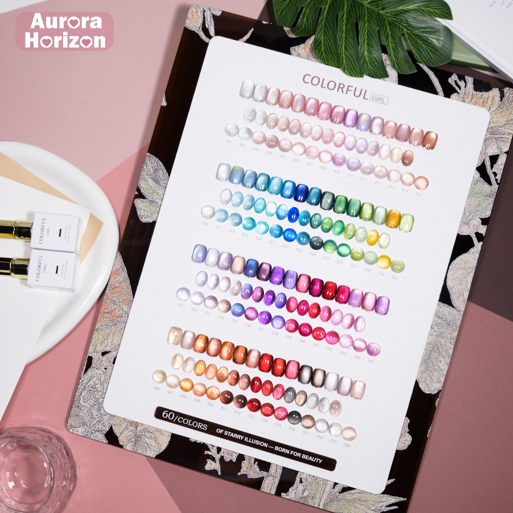 【พร้อมส่งในกรุงเทพฯ】เซตสีทาเล็บ ครบเซ็ต 60 สี สีเจลลูกแก้ว +สีเจลแคทอายเนื้อซาติน COLORFUL GIRL ✨  สีสวยแน่นชัด เหมาะสำหรับร้านทำเล็บมืออาชีพและใช้ส่วนตัว แถมฟรีชาร์ทสี  (ทามาให้แล้ว พร้อ