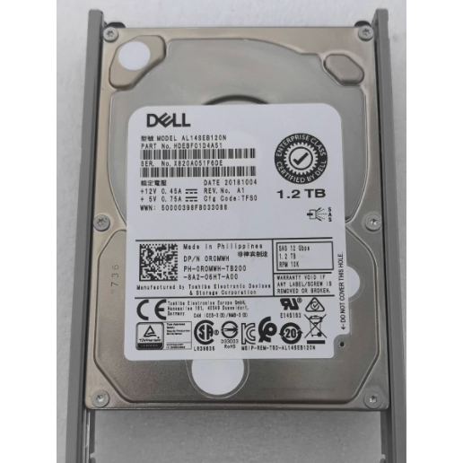 สําหรับ Dell 0R0MWH 1.2T 10K SAS 12G 2.5 นิ้ว R0MWH ฮาร์ดไดรฟ์เซิร์ฟเวอร์