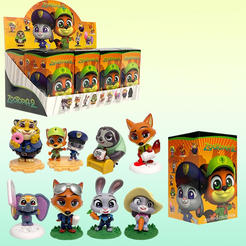 8 ชิ้น/เซ็ต 6-9 ซม.การ์ตูนอะนิเมะกระต่าย Judy Hopps Fox Nick Wilde แฟลช Clawhauser รุ่น Q PVC ตัวเลขการกระทําตุ๊กตาของเล่น