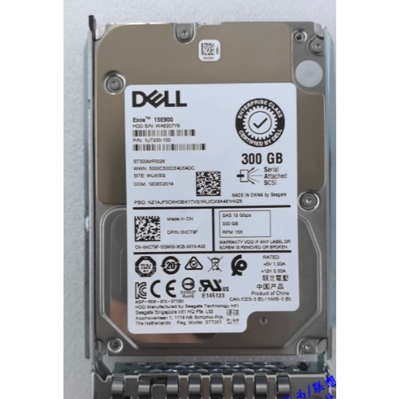 สําหรับ Dell 0NCT9F 300G 15K SAS 12G 2.5 ST300MP0026 ฮาร์ดไดรฟ์เซิร์ฟเวอร์