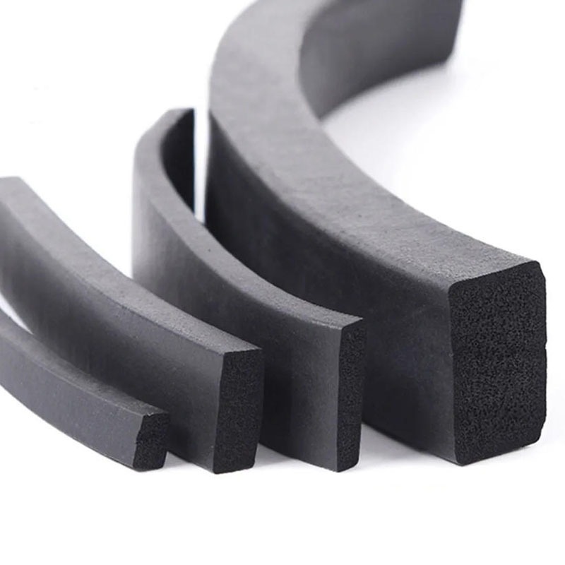 กว้าง 10 มม. ถึง 50 มม. แถบปิดผนึกฟองยาง EPDM แถบสี่เหลี่ยมแบนแถบปิดผนึกฟองน้ํา EPDM