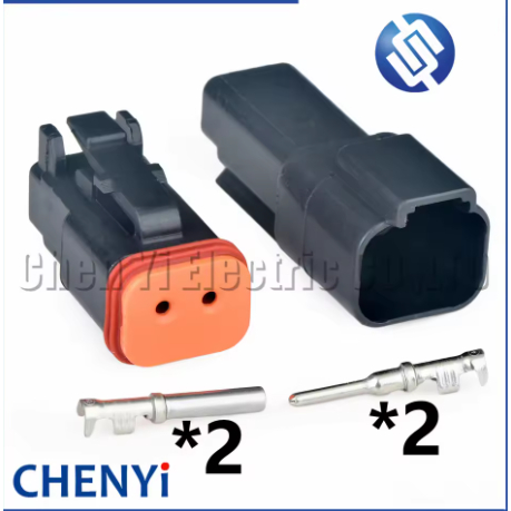 2 Pin สีดํา DT series ยานยนต์กันน้ําเชื่อมต่อสายปลั๊ก DT06-2S DT04-2P DT04-2P-E004 DT06-2S-CE06 DT06