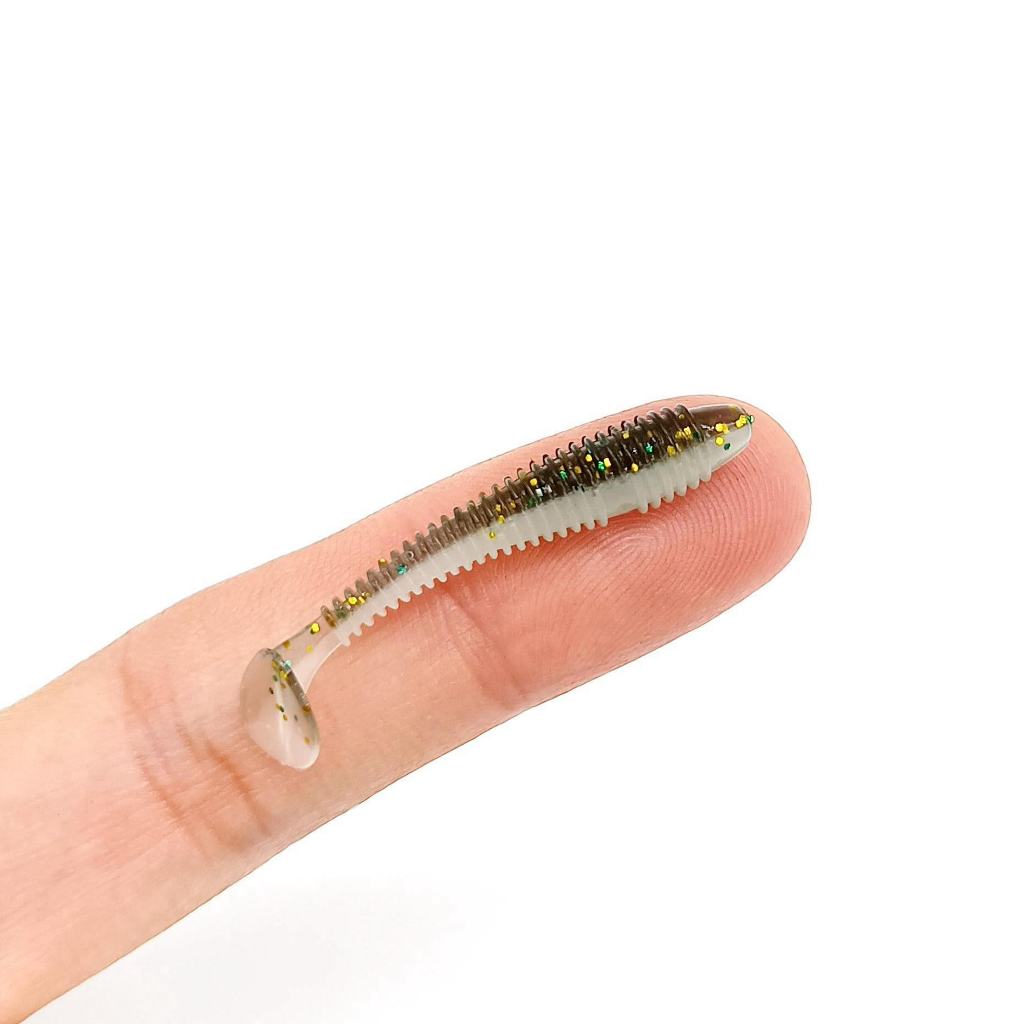 DUODUOYU 10 ชิ้น เหยื่อบนล่างขนาดเล็ก 0.37 กรัม 3.5 ซม. Tail Worm Wobbler เหมาะสำหรับตกปลา carp