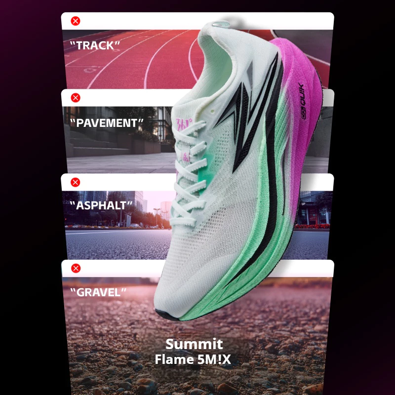 361 Degrees Flame 5 Mix Running Shoes Carbon Plate Lightweight Breathable Marathon thumbnail 5