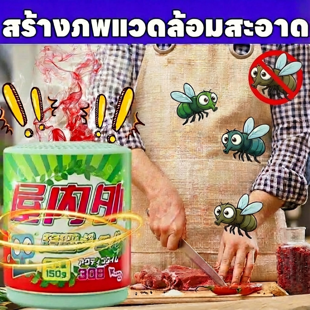 💥สินค้าฮิตช่วงหน้าร้อน🪰！สร้างสิ่งแวดล้อมสะอาด 3000 เมตร！🪰Hb กำจัดแมลงวัน ไล่แมลงวัน ไล่แมลงหวี่ 150G กำจัดแมลงวันในบ้าน ดักแมลงวัน