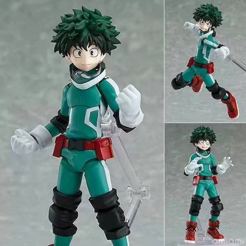 14.5 ซม.ญี่ปุ่นอะนิเมะ My Hero Academia Figma 323 Midoriya Izuku Joint Movility PVC Action Figures คอลเลกชันตกแต่งกล่องตุ๊กตาของเล่น