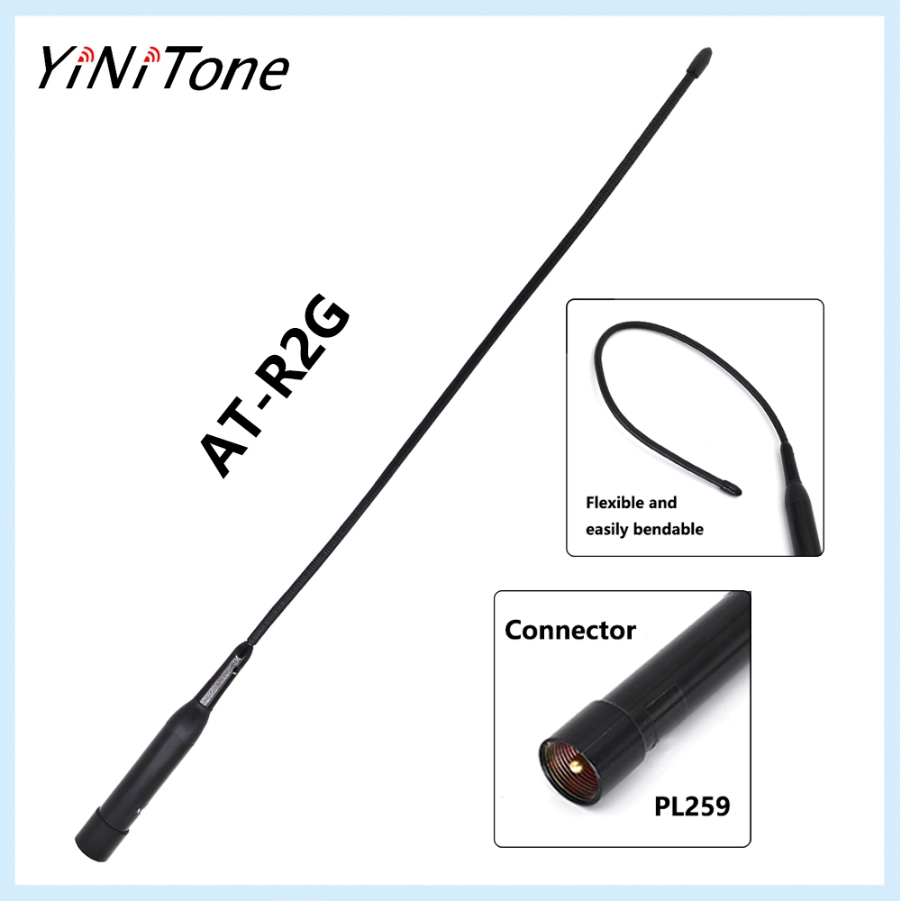 YiNiTone AT-R2G Dual Band VHF UHF 144/430MHz เสาอากาศมือถือ - 100W, PL259 Connector สําหรับวิทยุติดร