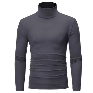 [การจัดส่งในท้องถิ่น] คน เสื้อยืด แฟชั่น ปลอกคอสูง สีทึบ ขนาดใหญ่
