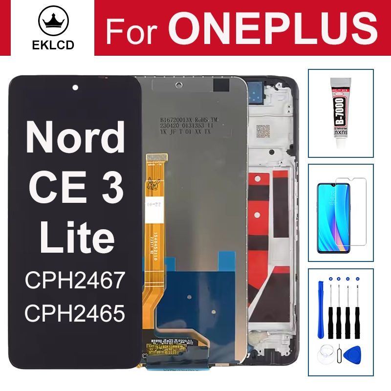 สําหรับ OnePlus Nord CE 3 CE3 Lite จอแสดงผล LCD CPH2467 CPH2465 หน้าจอสัมผัส Digitizer Assembly กรอบ