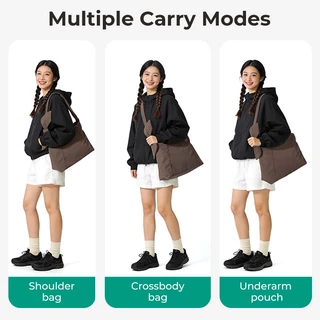 BAGSMART กระเป๋าสะพายข้างผู้หญิง Crossbody Bag สายปรับได้ น้ำหนักเบา กันละอองน้ำ มีหลายช่อง ดีไซน์ผูกปม ใส่ iPad