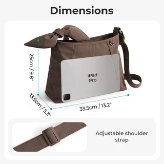 BAGSMART กระเป๋าสะพายข้างผู้หญิง Crossbody Bag สายปรับได้ น้ำหนักเบา กันละอองน้ำ มีหลายช่อง ดีไซน์ผูกปม ใส่ iPad