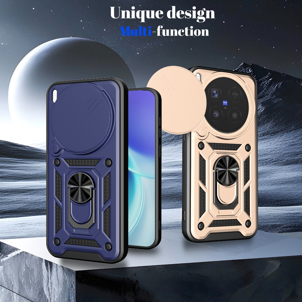 เคสสําหรับ Vivo X300 X300Pro Y21d Y31 ⭐เคสโทรศัพท์แบบวงแหวนเลนส์⭐ กันกระแทก Shell Bracket Car Holder