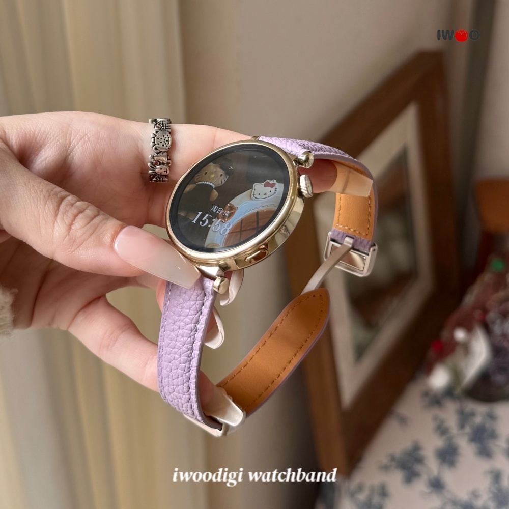 18 มม.Cowhide Magnetic Buckleสุภาพสตรีสําหรับgarmin venu4 41 มม./venu 3s/2s/Forerunner 265S/vivoactive 4S/vivomove 3S