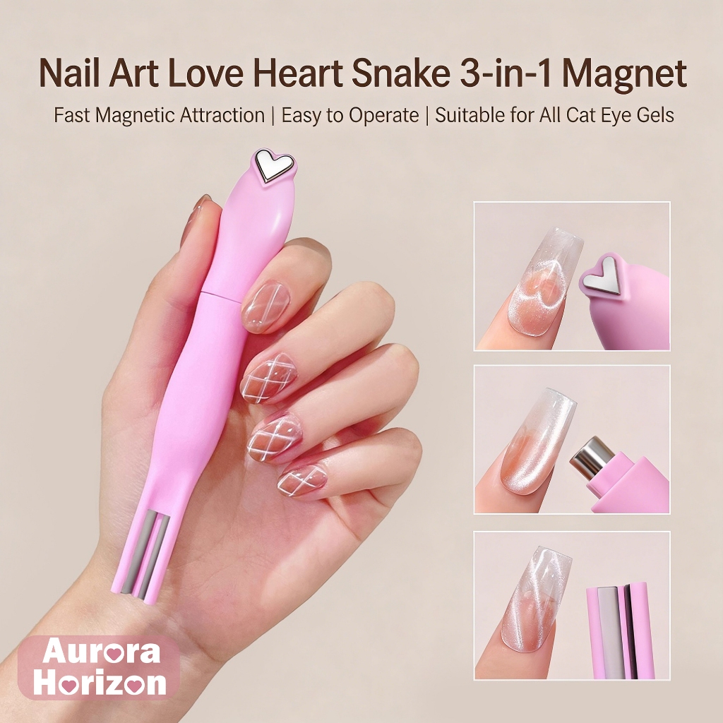 【พร้อมส่งในกรุงเทพฯ】แม่เหล็ก เล็บออกแบบ  เครื่องมือ  3-in-1 Love cat eye Magnet หลายทรง Cat Eye สำหรับทำเอฟเฟกต์หัวใจและลายพิเศษ Cat Eye Gel Polish