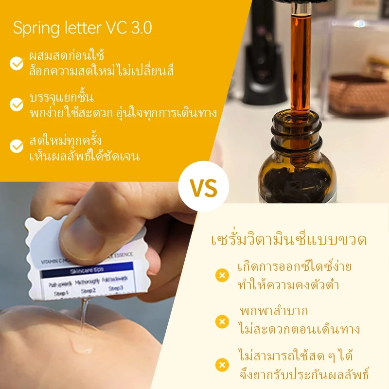 Spring Letter Pure Vitamin C 10% Brightening Serum เซรั่มวิตามินซี เข้มข้น ผิวกระจ่างใส ลดริ้วรอย thumbnail 4