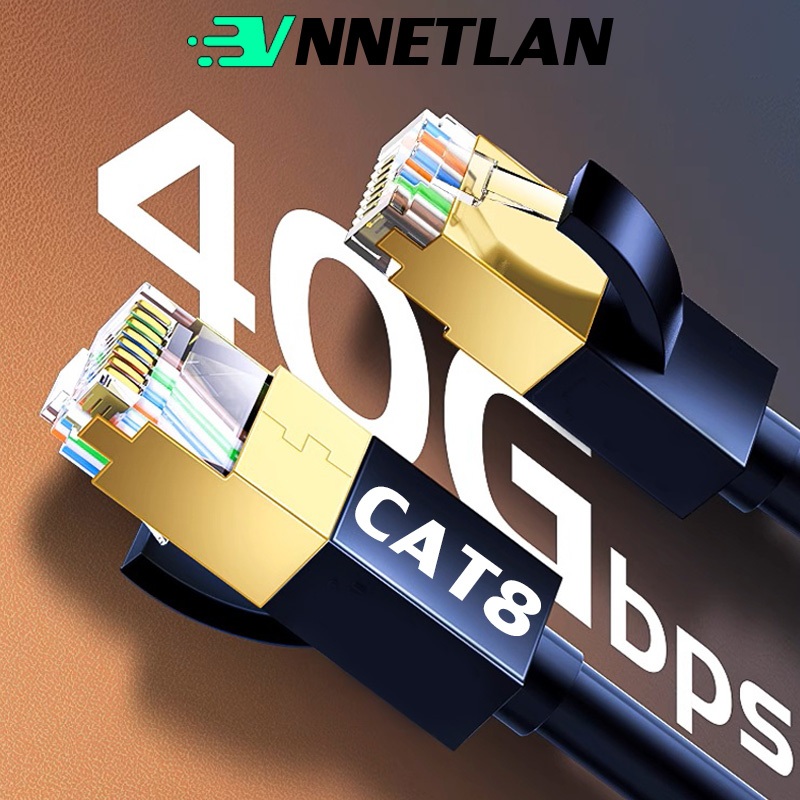 Cat8 RJ45 40Gbps 2000MHz สาย LAN สายเคเบิลเครือข่ายความเร็วสูงสําหรับเล่นเกม/PS5/เราเตอร์/แล็ปท็อป