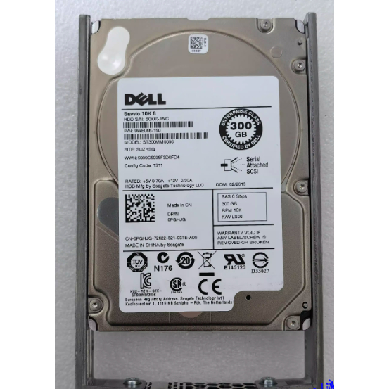 สําหรับ Dell 0PGHJG 300G 10K SAS 2.5 นิ้ว R710 810 910 ฮาร์ดไดรฟ์เซิร์ฟเวอร์