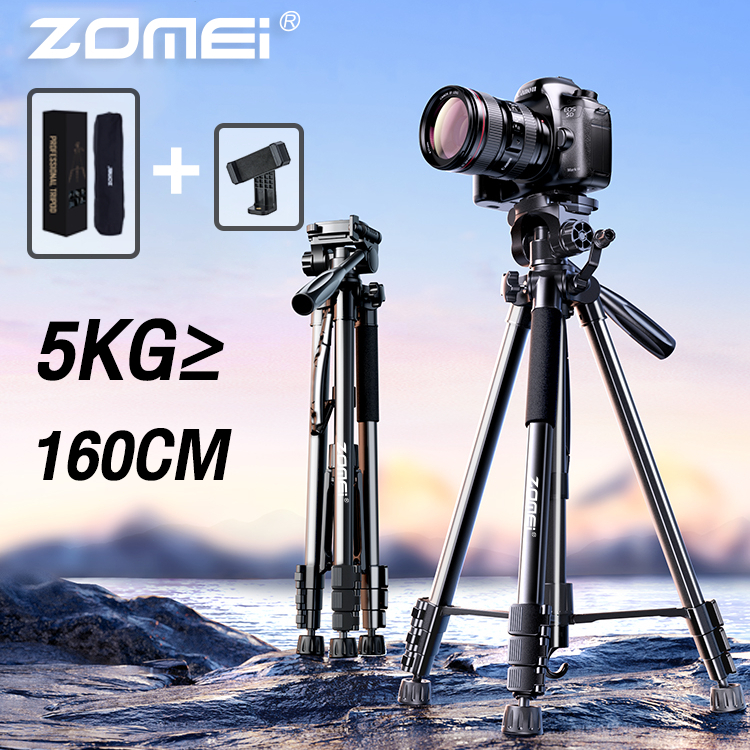 Zomei Q120 Camera Tripod กล้องอลูมิเนียมระดับมืออาชีพขาตั้งกล้อง 165CM 5KG DSLR ขามือถือ ขาตั้งLiveสด ตั้งแบบ 3 Tripod For Camera กล้อง