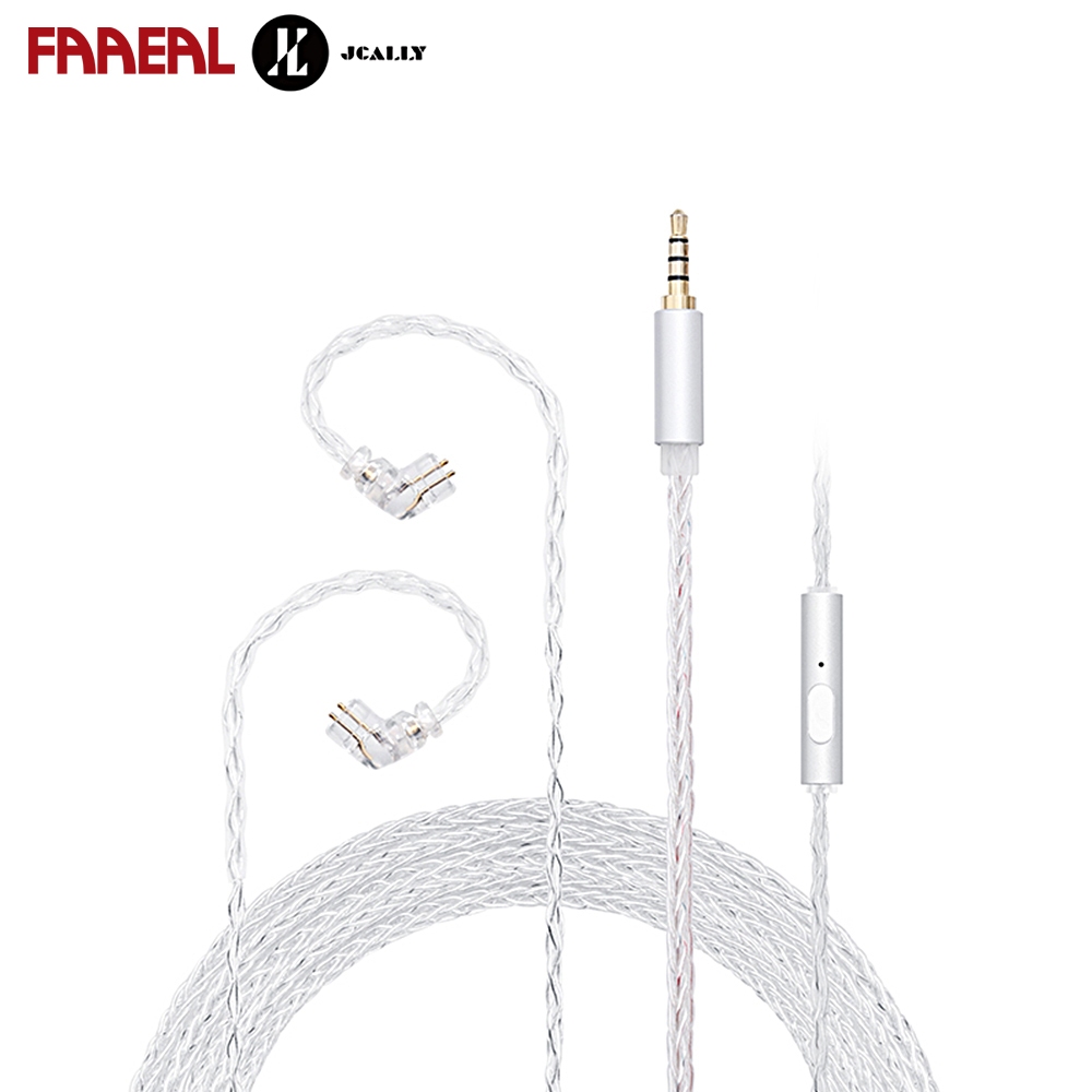 FAAEAL JCALLY JC08S ชุดหูฟังอัพเกรดสายเสียงรบกวน Cancelling HiFi OFC สายชุบเงิน Balanced เสียงเปลี่ย