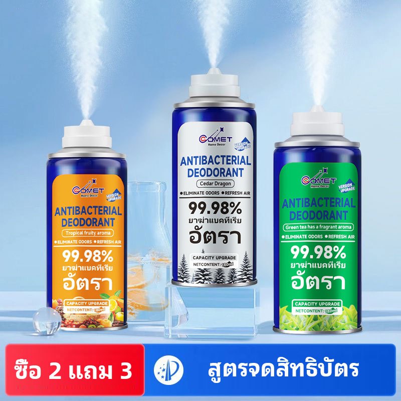 COMET สเปรย์ดับกลิ่นรถยนต์ 180ML – AC Bacteria Killer, น้ําหอมปรับอากาศอัตโนมัติและกลิ่นหอมในรถยนต์
