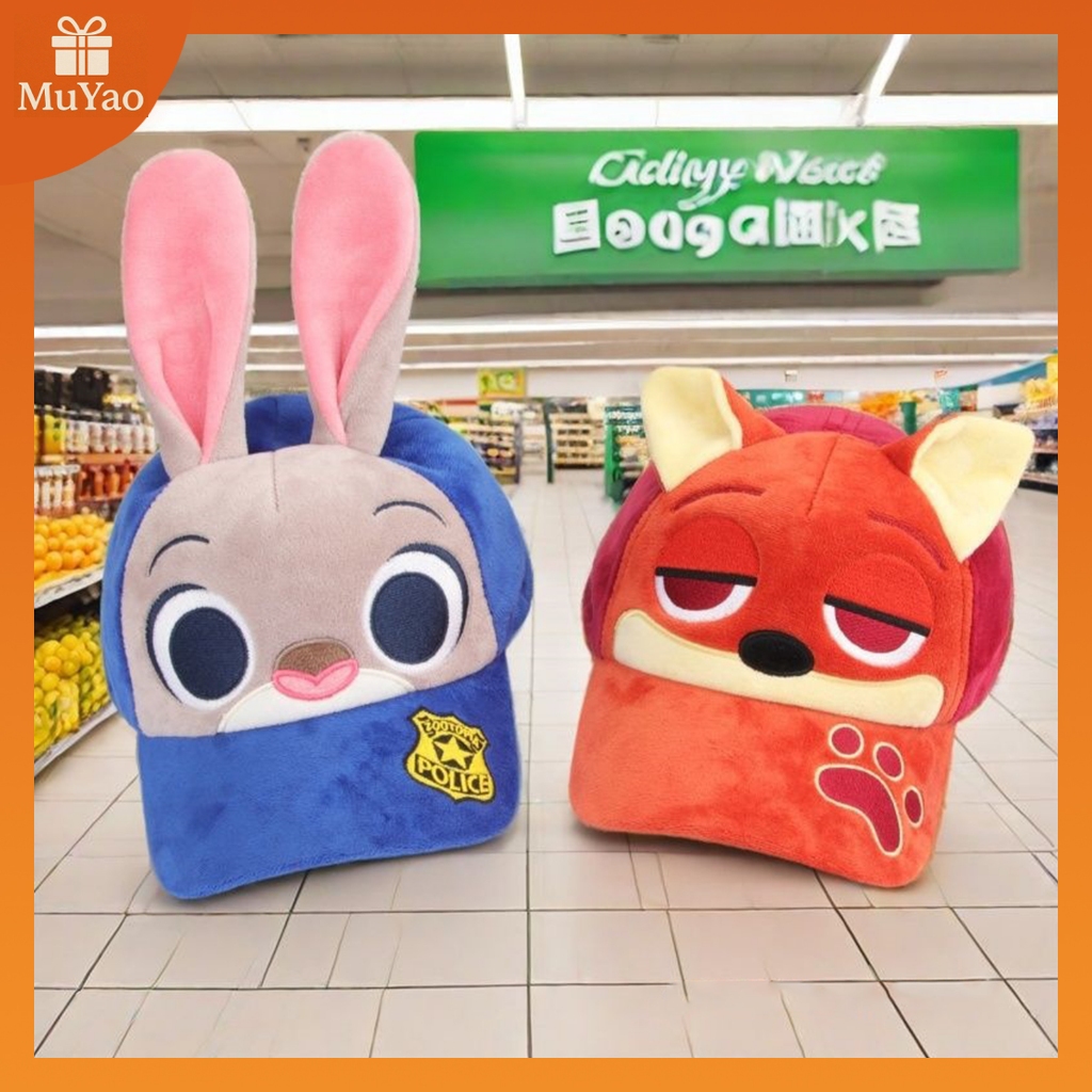 MUYAO จัดส่งรวดเร็ว! หมวกเบสบอลลายการ์ตูนจูดี้ ฮอปส์ จากเรื่องซูโทเปีย สุดน่ารัก ทรงปากเป็ด ทรงคู่รัก หมวกนายอำเภอกระต่าย หมวกจิ้งจอกสุดฮา