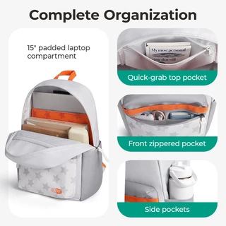 BAGSMART กระเป๋าเป้สะพายหลังคลาสสิก Unisex กันน้ํา School Bookbag 14–15 นิ้วแล็ปท็อปกระเป๋าเป้สะพายหลังสําหรับการเดินทางทุกวันกลางแจ้ง College