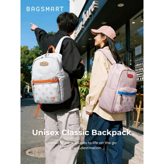 BAGSMART กระเป๋าเป้สะพายหลังคลาสสิก Unisex กันน้ํา School Bookbag 14–15 นิ้วแล็ปท็อปกระเป๋าเป้สะพายหลังสําหรับการเดินทางทุกวันกลางแจ้ง College