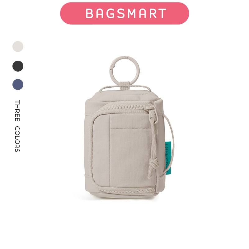 BAGSMART กระเป๋าเป้สะพายหลังมินิ Charm ทำจากไนลอน พกพาสะดวกพร้อมตะขอถอดได้สำหรับหูฟังและเหรียญ Essentails