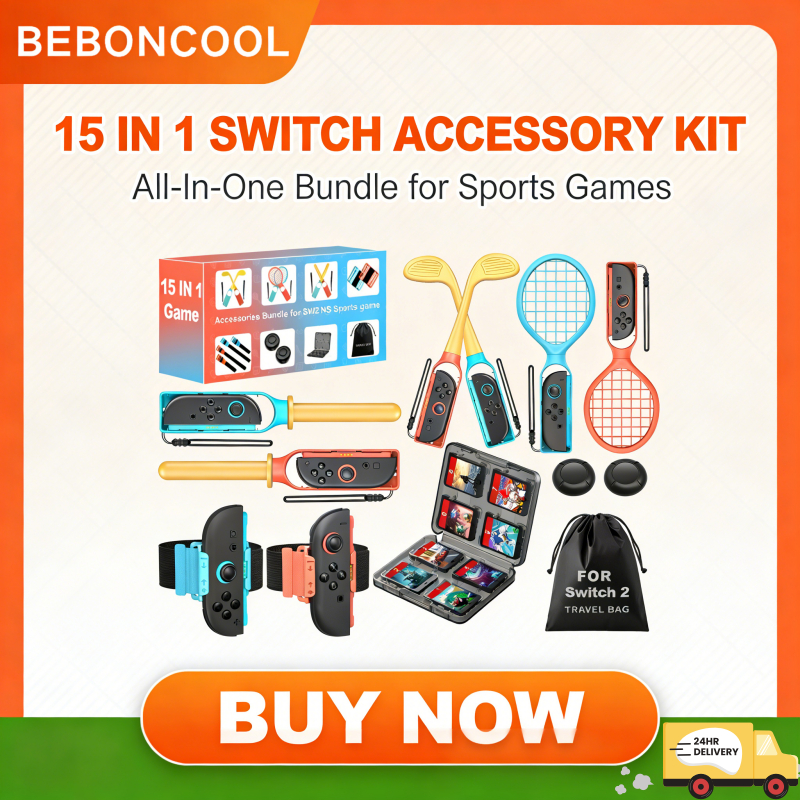 ส่งสินค้า24ชั่วโมง  Dobe TNS-2025 Switch2 เกมส์กีฬา 15ชิ้นใน1 อุปกรณ์เสริม แฮนด์เกร็บ+Connector ราคา ถูกที่สุด ดีลบีเคเค
