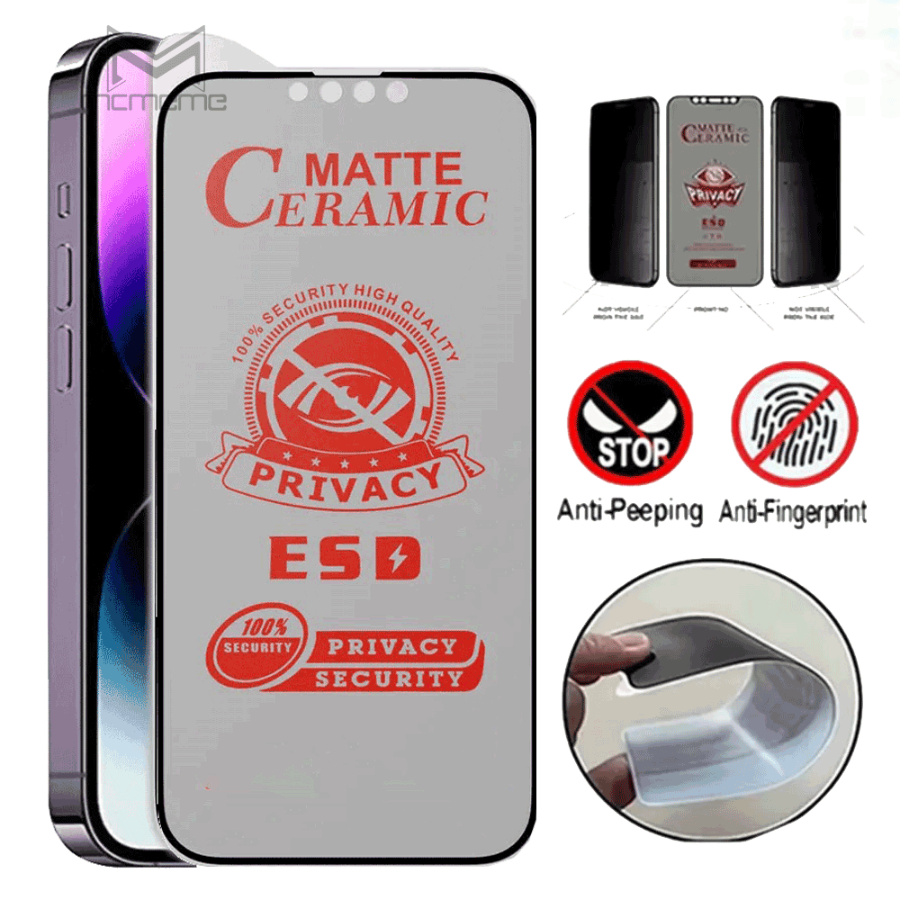 2Pcs เซรามิค Matte Spy สําหรับ Xiaomi POCO X8 F8 F7 X7 M7 C85 C75 C65 C61 C71 F6 F5 X3 X5 X6 M6 M5 M5s F4 F3 X4 GT C40 Anti Spy Anti Break
