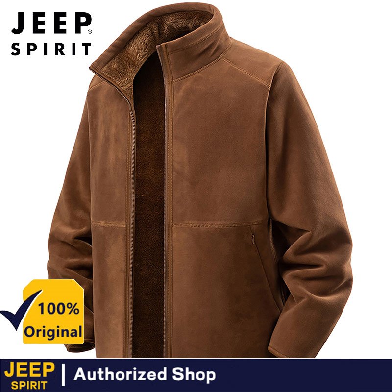 JEEP SPIRIT เสื้อกันหนาวสำหรับฤดูหนาวและใบไม้ร่วง ทำจากกำมะหยี่คุณภาพดี