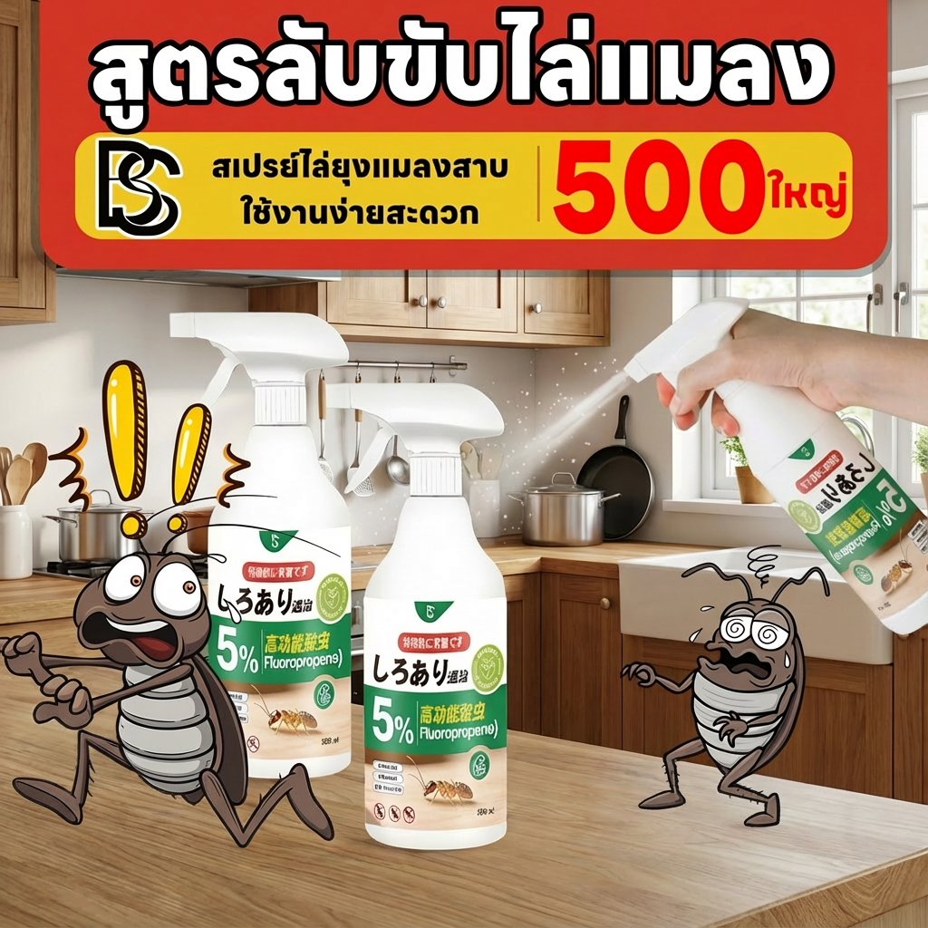ฆ่าแมลงสาบใน 1 วินาที Hb&BS ไล่แมลงสาบ ยากำจัดแมลงสาบ ฆ่าสาบ กำจัดสาบ สเปรย์กำจัดสาบ เจลสาบ 500ml สเปรย์ฆ่าสาบ เจลสาบ สาบ สาบ สาป บ้านสาบ ไม่มีกลิ่นฉุน ไม่มีสารตกค้าง