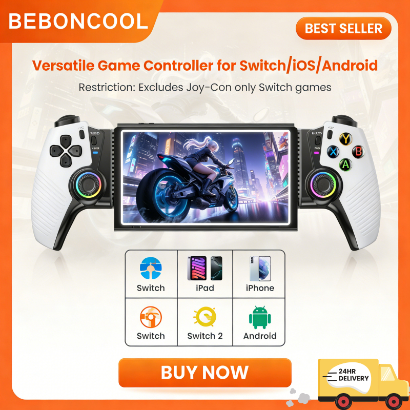 🚀ส่งไทย24ชั่วโมง 🚀 BEBONCOOL MC500 จอยเกมไร้สาย Bluetooth โยเกิ้ลฮอลล์ ป้องกันเลื่อน ใช้ได้Switch/OLED/iPhone/Android มีทริกเกอร์+สั่นคู่+Turbo ต่ำหน่วง เล่นPUBG / 原神