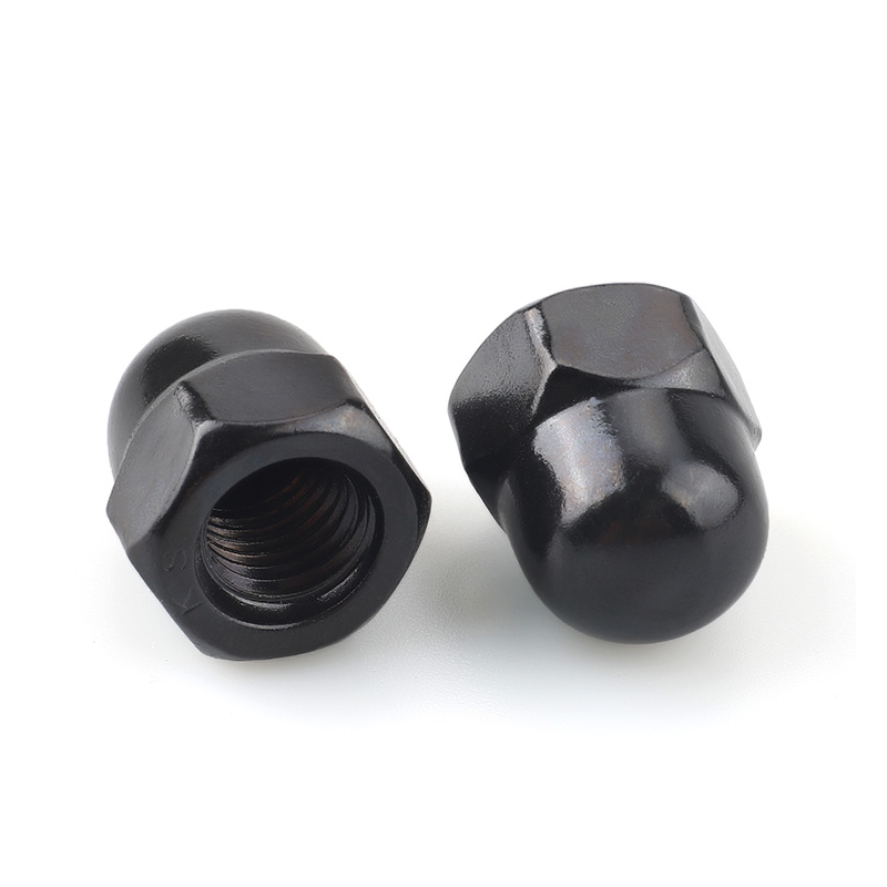 ชุดน็อตหมวก M3 M4 M5 M6 M8 M10 M12 เหล็กคาร์บอนสีดําสังกะสีชุบ Hex Bolt Acorn ถั่วสกรูหกเหลี่ยม Domed DIN1587 - รูปที่ 5