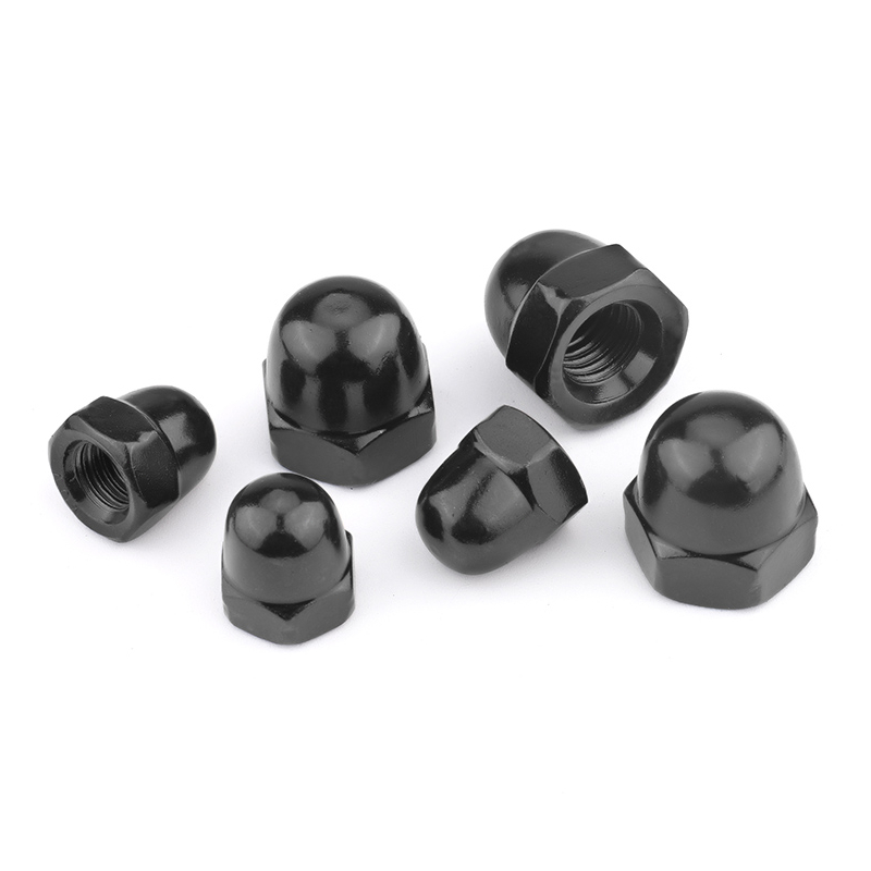 ชุดน็อตหมวก M3 M4 M5 M6 M8 M10 M12 เหล็กคาร์บอนสีดําสังกะสีชุบ Hex Bolt Acorn ถั่วสกรูหกเหลี่ยม Domed DIN1587 - รูปที่ 3