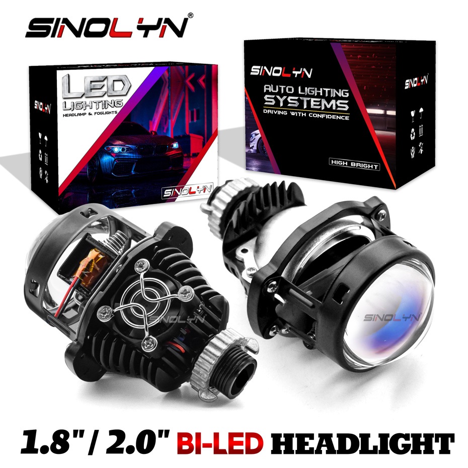Projector Bi-LED โปรเจคเตอร์ ขนาด 1.8 2.0 นิ้ว RHD 12v 6000K กับ ไฟวงแหวน crystal halo ring H1 H4 H7