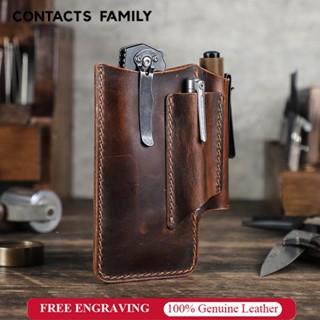 CONTACTS FAMILY กระเป๋าเข็มขัด EDC หนังแท้ ใส่อุปกรณ์ ใส่ไฟฉ…