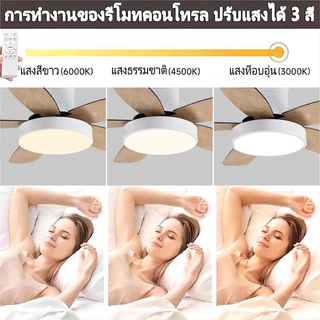 GOGEOUS พัดลมเพดาน มีไฟ led 52/48 นิ้ว พัดลมเพดานพร้อมไฟ ใบพัดไม้ 5 ใบ มอเตอร์ DC ประหยัดไฟ 6 ระดับความเร็ว ปรับแสง ไฟ3สี + ตั้งเวลา พร้อมรีโมท สไตล์นอร์ดิก เหมาะสำหรับห้องนั่งเล่น/ห้องนอน รับประกัน 10 ปี