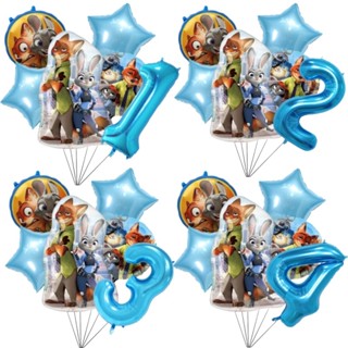 6pcs Zootopia Judy Hopps ชุดบอลลูนการ์ตูนบอลลูน Helium 1 2 3…