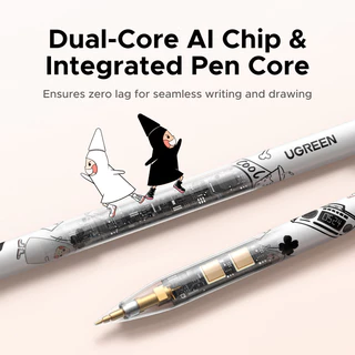 UGREEN Smart Stylus IP Series พร้อมฟังก์ชั่นตรวจจับเอียงสิ่งที่แนบมาแม่เหล็กการเชื่อมต่อบลูทูธสําหรับการตรวจสอบระดับแบตเตอรี่ป้องกัน mis-touch พอร์ตชาร์จ USB-C fas