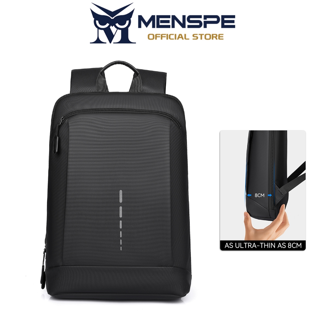 MENSPE กระเป๋าเป้สะพายหลังสำหรับแล็ปท็อปสำหรับผู้ชาย กันน้ำ บางเฉียบ เหมาะสำหรับใส่ทำงาน เดินทาง ลำลอง มีช่องเก็บของหลายช่อง สำหรับแล็ปท็อปขนาด 16.5 นิ้ว