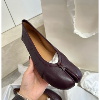 หญิง รองเท้า Tabi Mary Jane หนังแกะแท้ ปลายแบ ซิปหลัง พับขอบ…