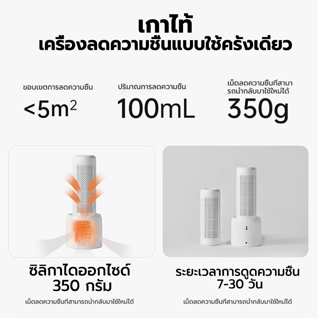 Hysure Top-Y เครื่องลดความชื้น เครื่องลดความชื้นสำหรับตู้เสื้อผ้า เครื่องลดความชื้นแบบชาร์จไฟฟ้า ใช้ซ้ำได้ thumbnail 5