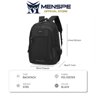 MENSPE กระเป๋าเป้สะพายหลังแฟชั่นสำหรับผู้ชาย กระเป๋าเป้พกพาสำหรับแล็ปท็อป ทำจากผ้าอ็อกซ์ฟอร์ดกันน้ำ เหมาะสำหรับนักธุรกิจ นักศึกษา และการเดินทางไปทำงาน