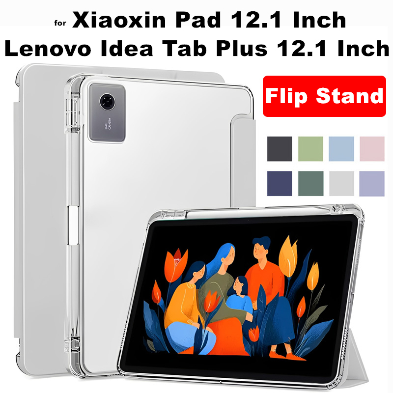 for Lenovo Idea Tab Plus 12.1 2025 Case with Pen Holder Leather Soft Back Stand Cover for Xiaoxin Pad 12.1 2025 TB365FC TB361FU