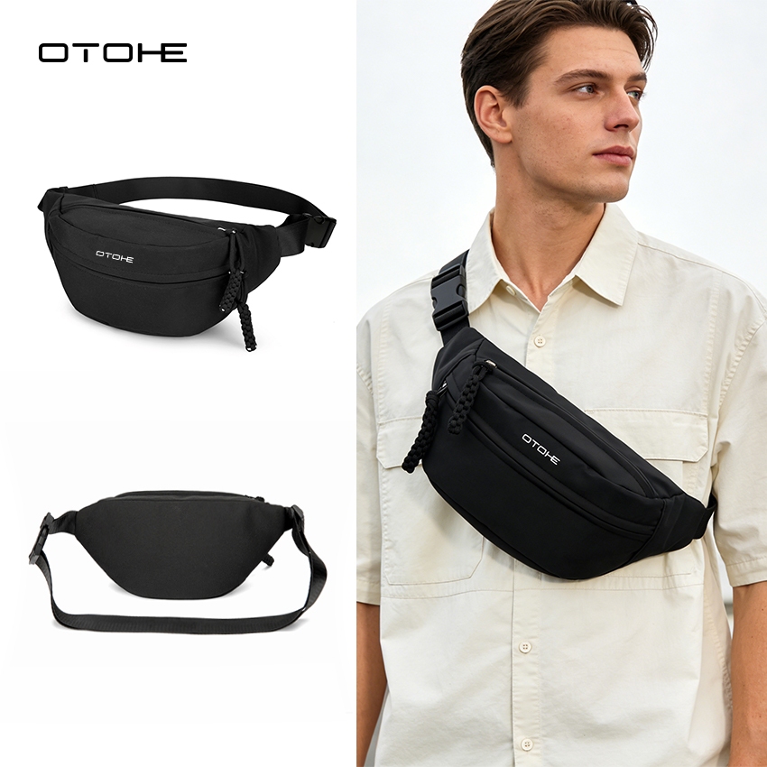 OTOHE กระเป๋าคาดหน้าอกอเนกประสงค์กันน้ําสําหรับผู้ชายกระเป๋าสะพายข้างกระเป๋าคาดเ